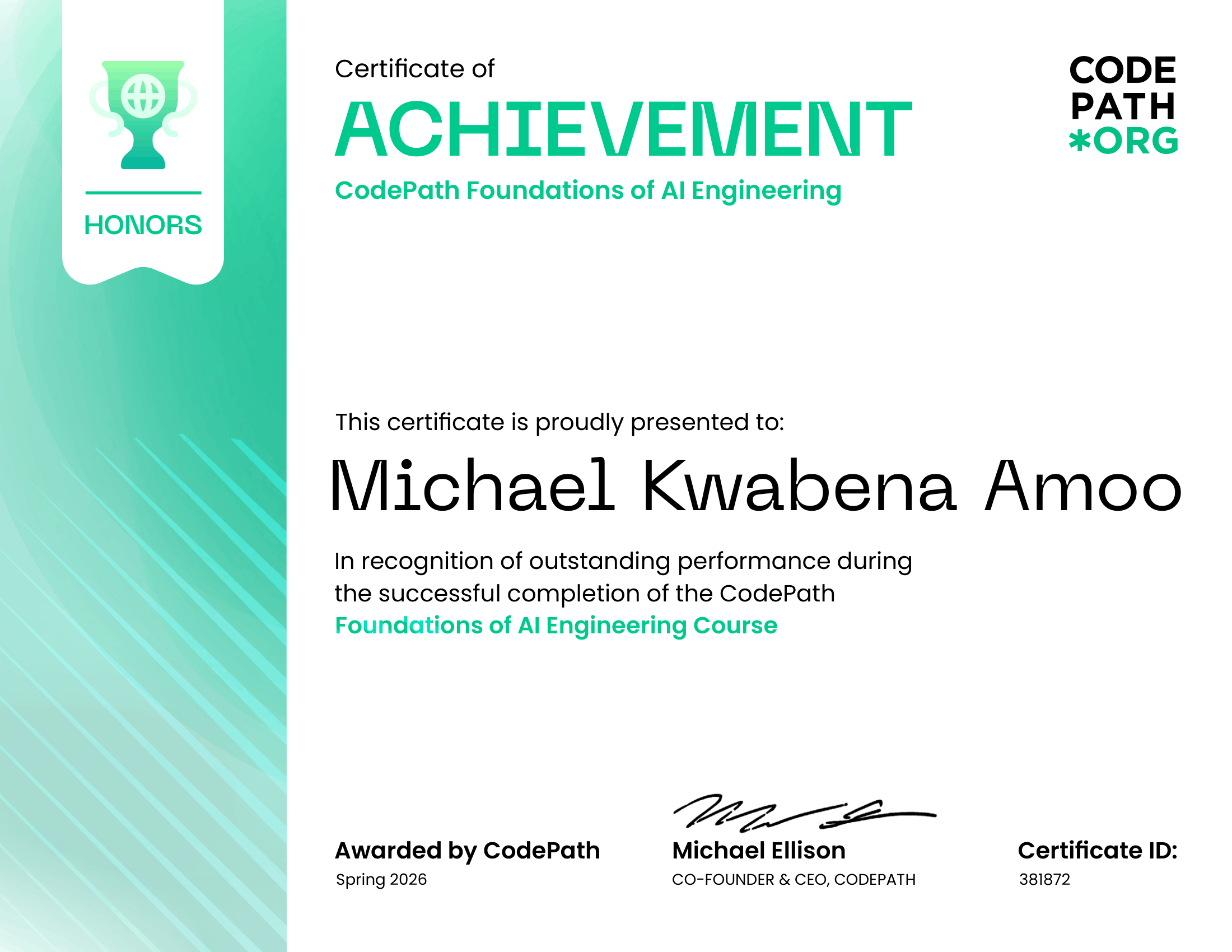 Foundations of AI Engineering Certificate
